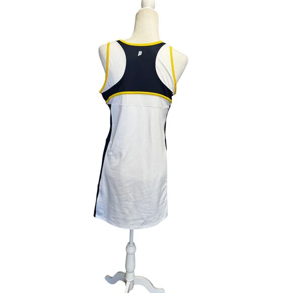 Prince Women's Tennis Match Knit Dress White/Navy/Yellow Trim – Size L - Picture 3 of 7